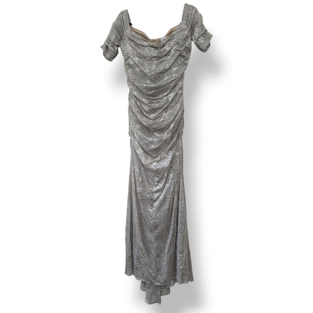 Badgley Mischka Collection Ruched Lace Formal Gown Mother Of The Bride